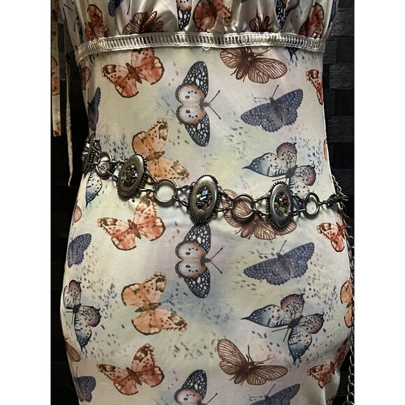 No Boundaries Women's Metal Chain Belt - Resin Rocks -  Stone Design -  Size M/L - Picture 6 of 11